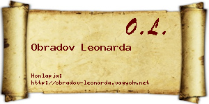 Obradov Leonarda névjegykártya